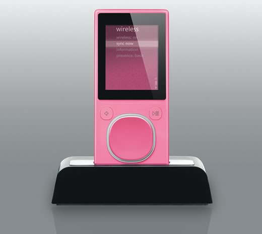 Características del Zune 4GB y Zune 8GB rosa