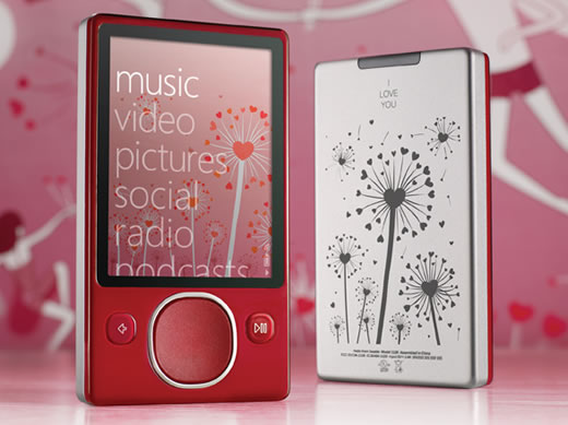 Zune 80GB rojo para San Valentín en Zune Originals 