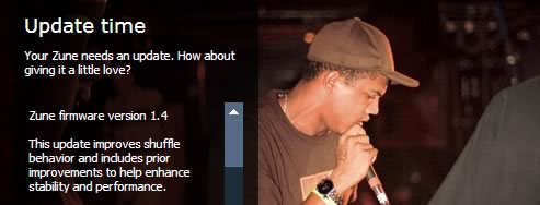 Zune Firmware versión 1.4