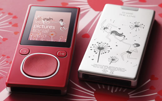 Zune 80GB rojo para San Valentín en Zune Originals 