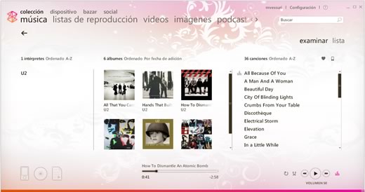 Software Zune 2.1 en español