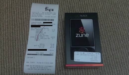 Zune de 120GB vendido en Fry's por $250