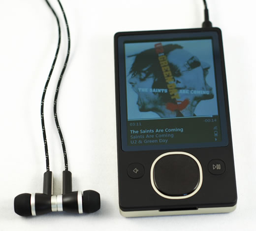 Zune 80GB con auriculares