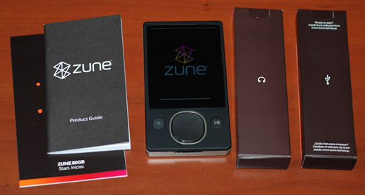 Contenido del Zune 80GB