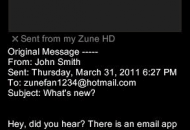 Finalmente Microsoft lanza una App de email para Zune HD