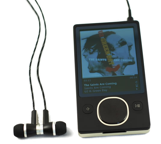 Zune 80GB con auriculares