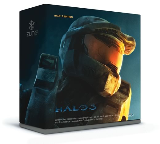Caja Zune edición especial Halo 3 Master Chief ángulo