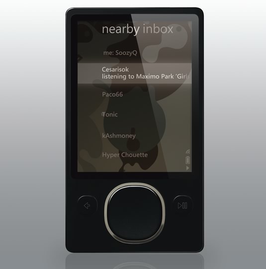 Zune 80GB compartiendo